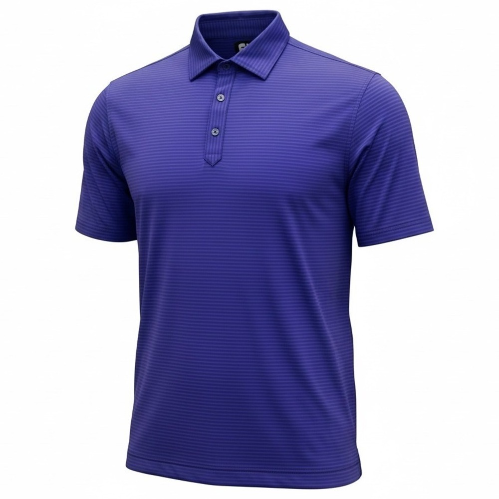 FootJoy Polo Shirt Mens L Large‎ Purple Striped Performance Golf Casual Golfcore